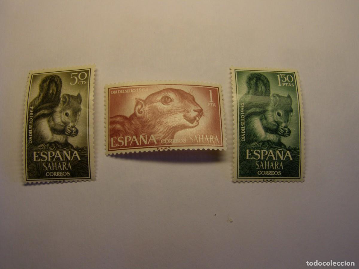 Sellos: Sellos de Espa&ntilde;a, colonia del Sahara, dia del sello, a&ntilde;o de 1964.
