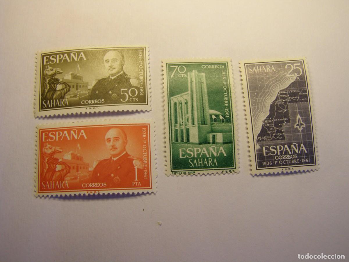 Sellos: Sellos de Espa&ntilde;a, colonia del Sahara, 1&ordm; de octubre 1961.