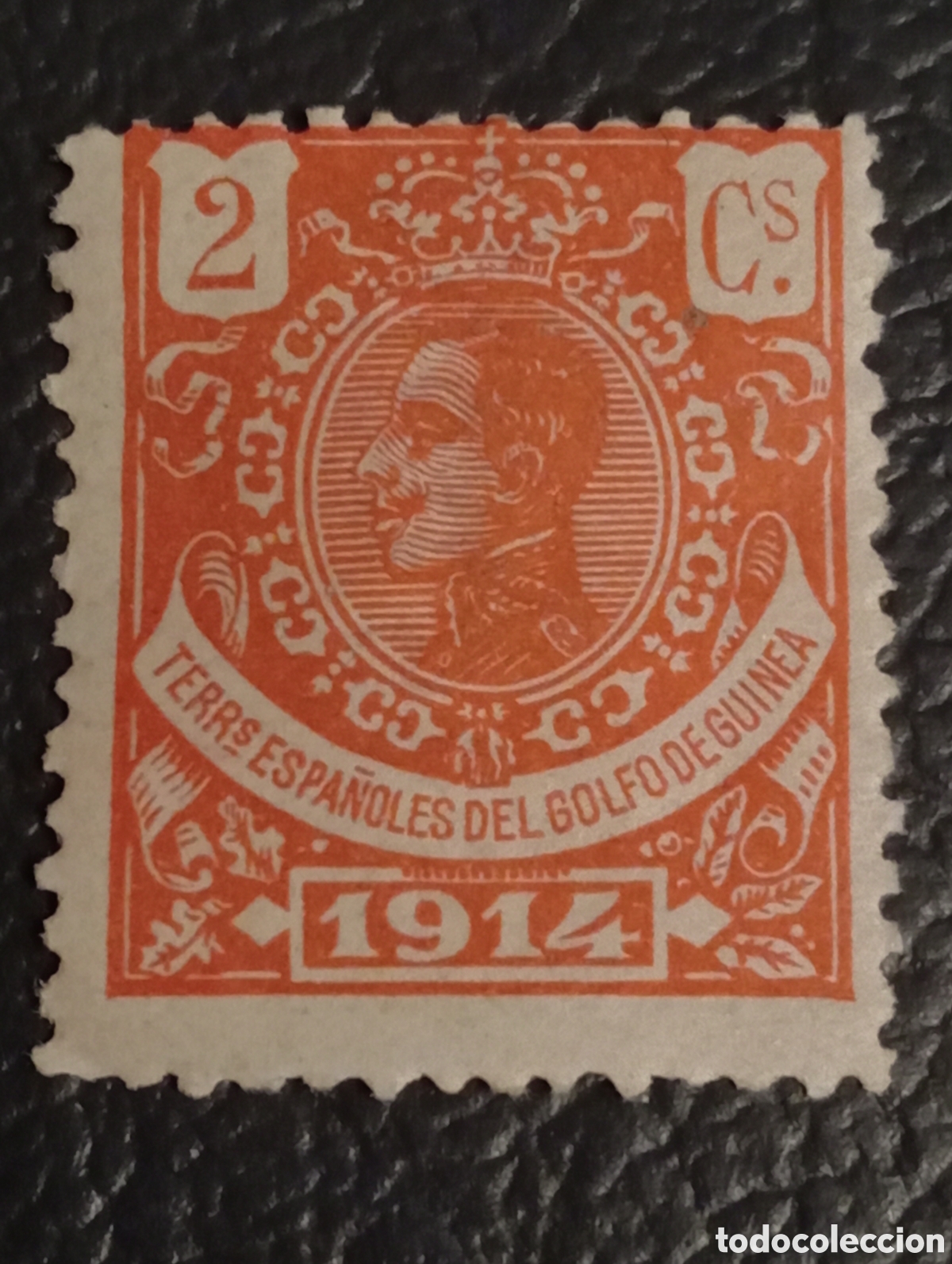 Sellos: Guinea 1914 - Alfonso XIII - 2 Cts Naranja - Edifil N&ordm; 100 - MH
