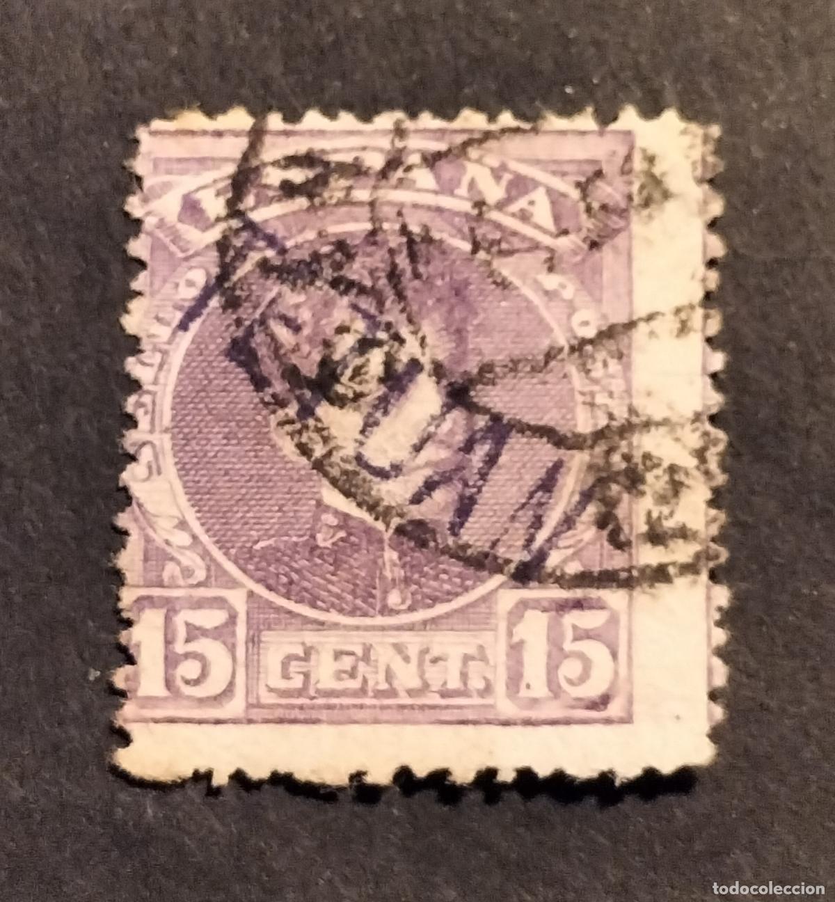 Sellos: SELLO ESPA&Ntilde;A (MARRUECOS) 1908 15 C. VIOLETA - EDIFIL N⁰ 18