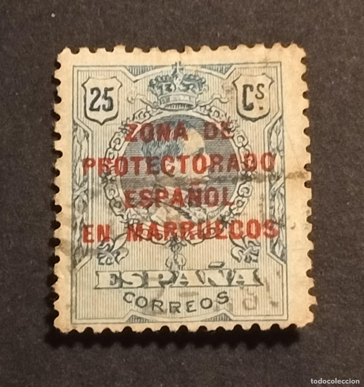 Sellos: SELLO ESPA&Ntilde;A (MARRUECOS) 1916-1920 25 C. AZUL - EDIFIL N⁰ 62