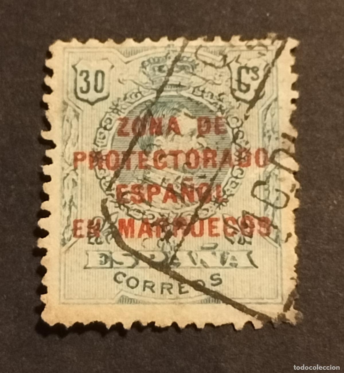 Sellos: SELLO ESPA&Ntilde;A (MARRUECOS) 1916-1920 30 C. VERDE- EDIFIL N⁰ 63