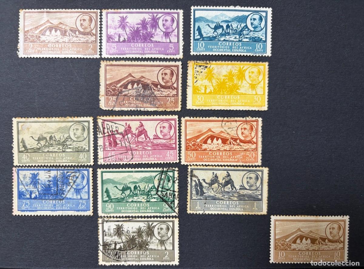 Sellos: &Aacute;FRICA OCCIDENTAL, 1950. YVERT 3/5, 7/14, 16 Y 18. POZO DEL DESIERTO. NUEVOS Y USADOS