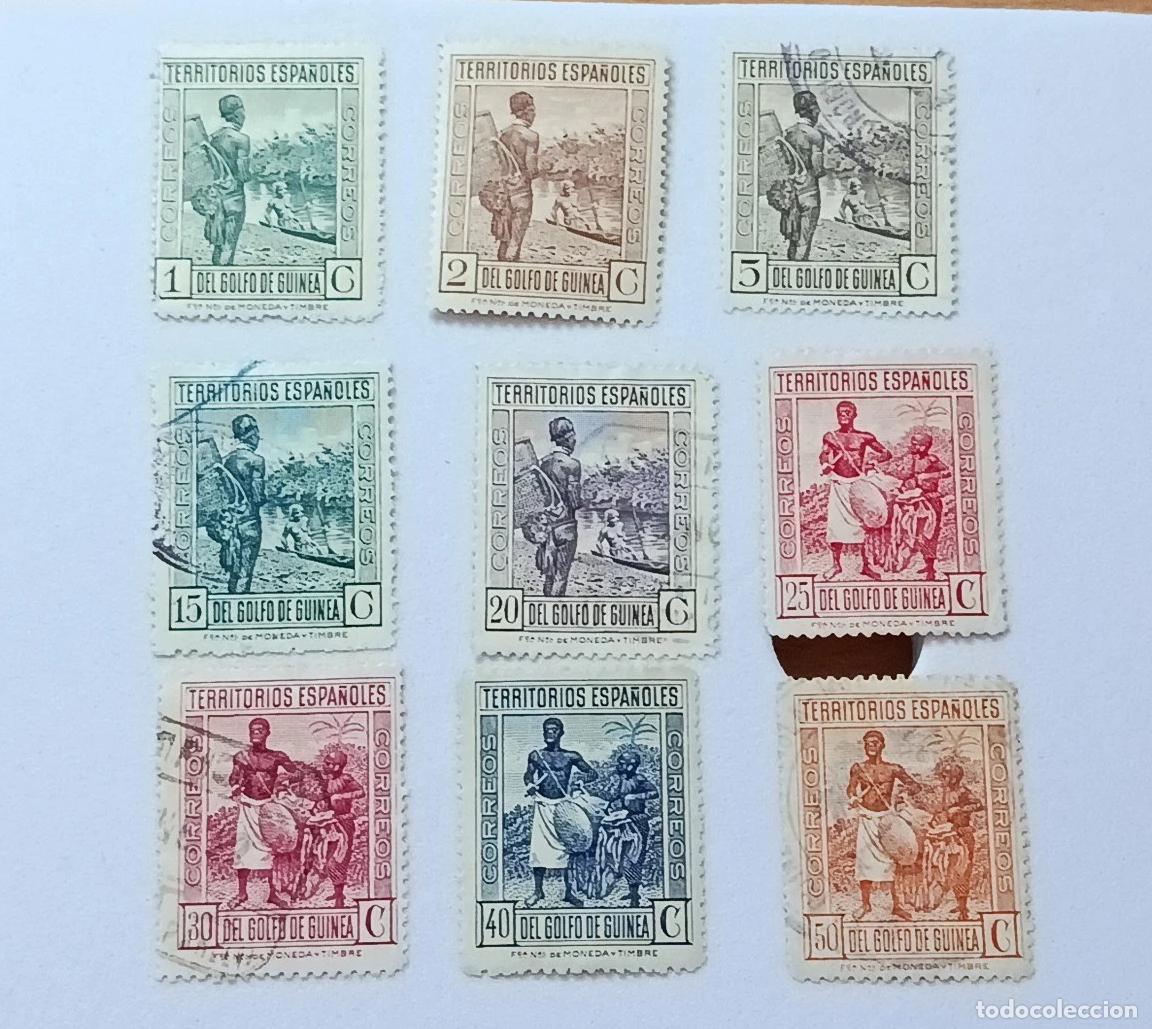 Sellos: sellos colonias espa&ntilde;olas Guinea 1931, Edifil 202/204, 206/211.