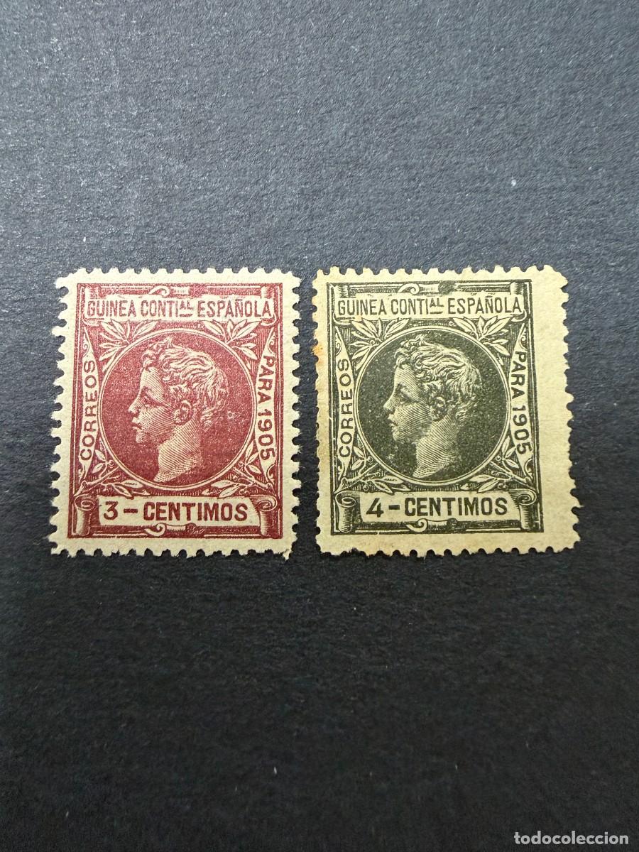 Sellos: GUINEA ESPA&Ntilde;OLA, 1905. EDIFIL 29/30. REY ALFONSO XIII. NUEVOS. CON CHARNELA