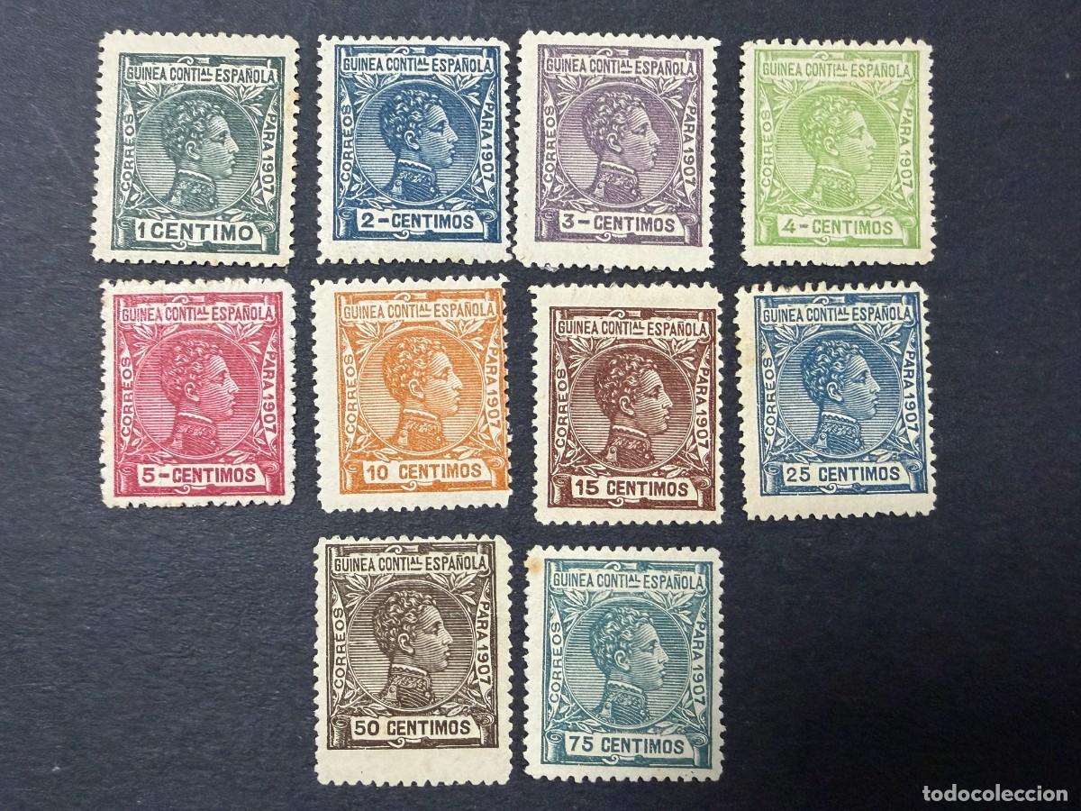 Sellos: GUINEA ESPA&Ntilde;OLA, 1905. EDIFIL 43/52. REY ALFONSO XIII. NUEVOS. CON CHARNELA