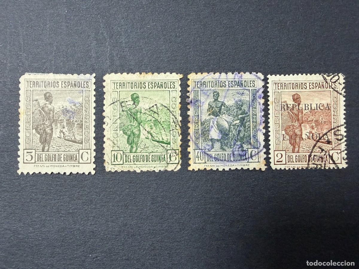 Sellos: GUINEA ESPA&Ntilde;OLA, 1931-32. EDIFIL 218/219, 224, 231. NATIVOS. USADOS