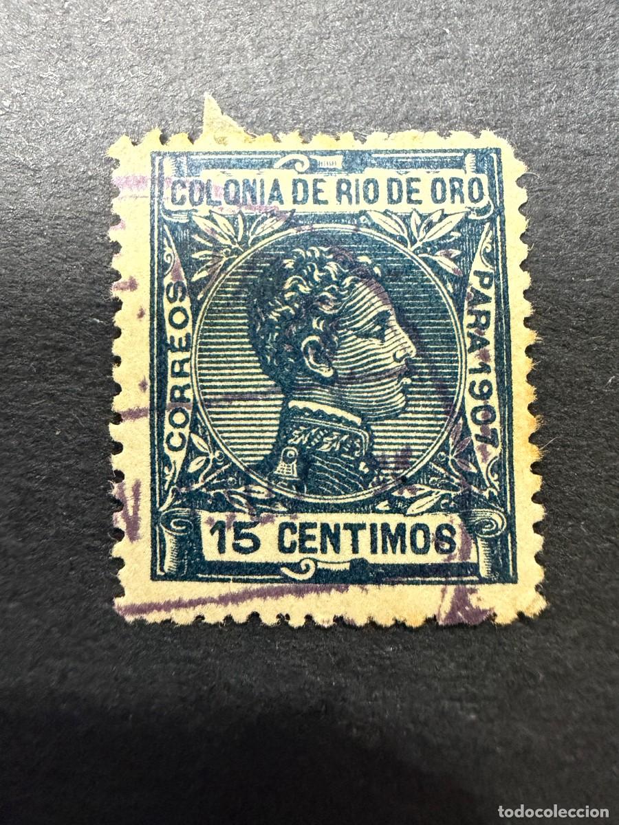 Sellos: RIO DE ORO, 1907. EDIFIL 24. ALFONSO XIII. USADO.