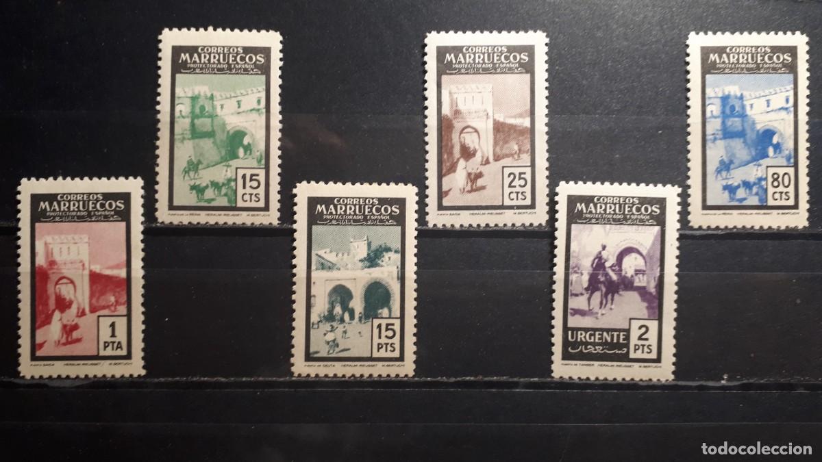 Sellos: MARRUECOS. A&ntilde;o 1955 **/*. EDIFIL 400/5