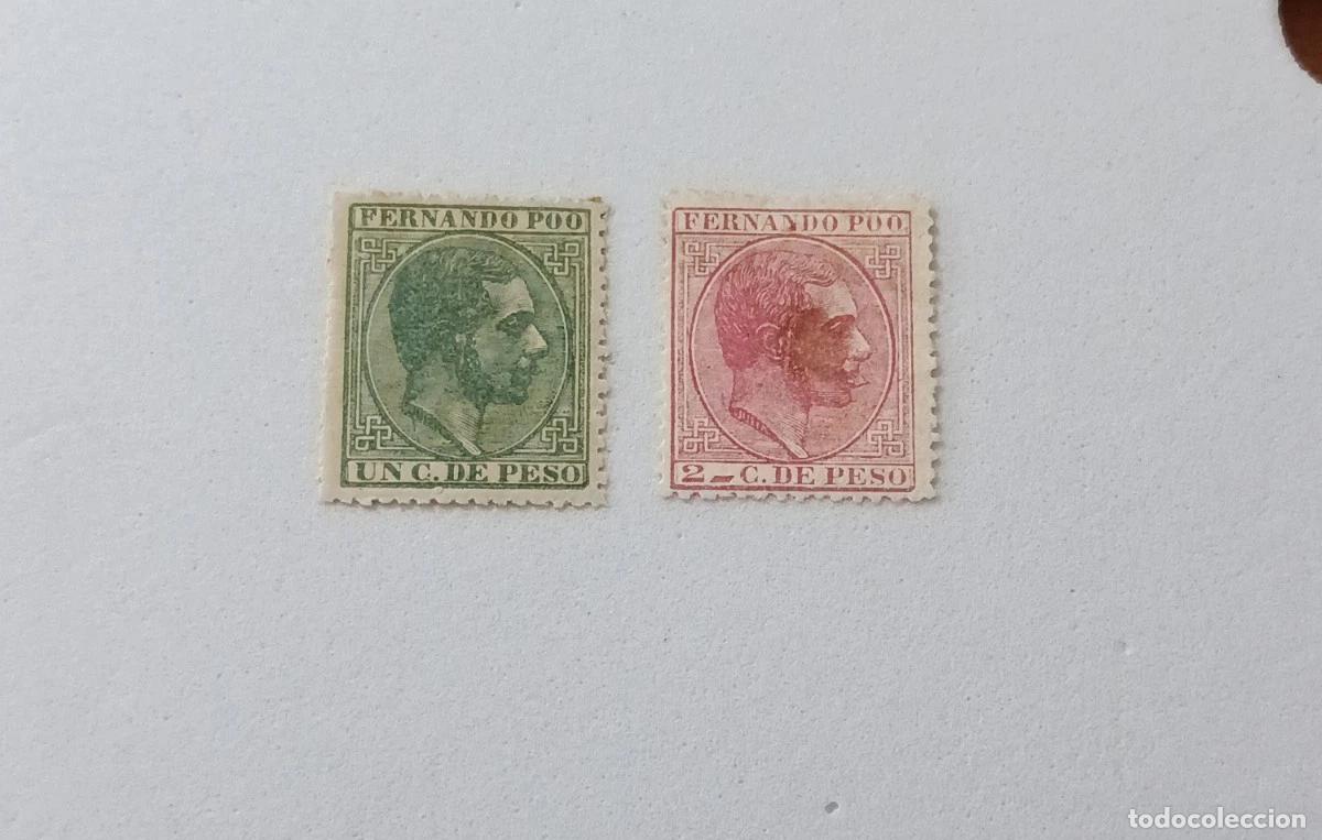 Sellos: Sellos Colonia espa&ntilde;ola Fernando Poo 1882-1889, Edifil 5 y 6