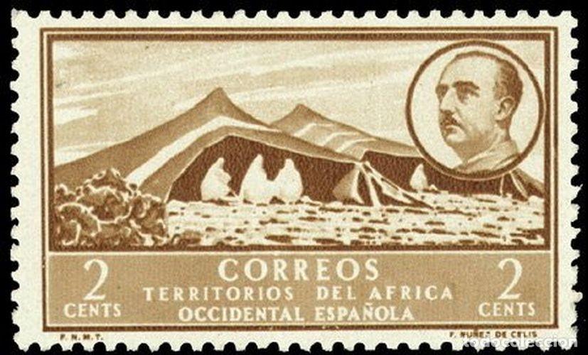 Sellos: Africa Occidental Espa&ntilde;ola 1950 Edifil 3 Sello ** Campamento nomada General Franco Michel 3