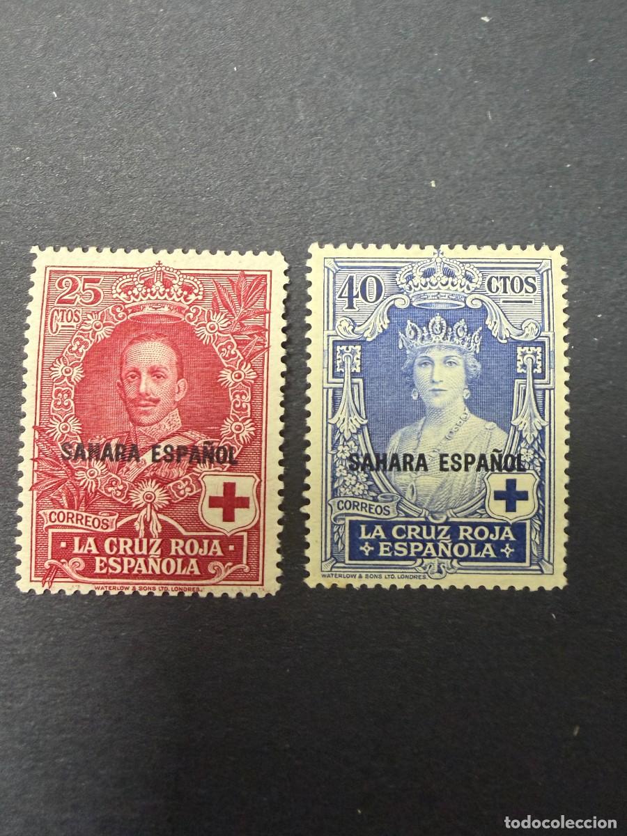 Sellos: SAHARA ESPA&Ntilde;OL, 1926. EDIFIL 17 Y 19. CRUZ ROJA. NUEVOS. CON FIJASELLOS