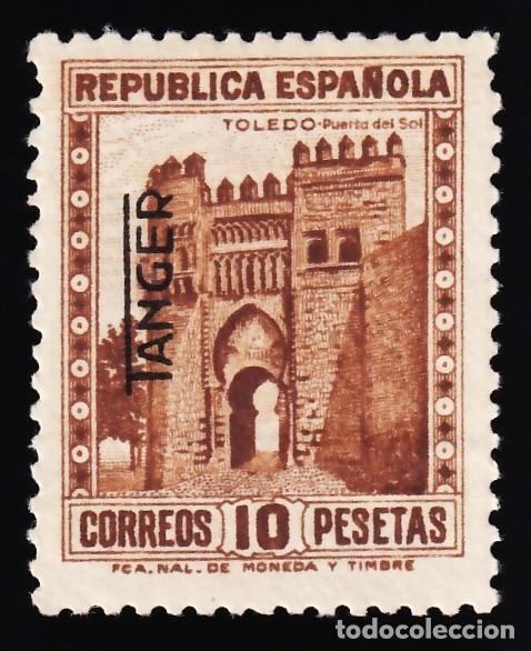 Sellos: Tanger, 1937-1938 EDIFIL N&ordm; NE 8 /**/, 10 pts. casta&ntilde;o, [NO EXPENDIDO.]
