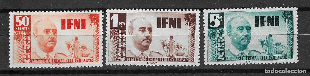 Francobolli: IFNI 1951 EDIFIL 73/75*CON FIJASELLOS