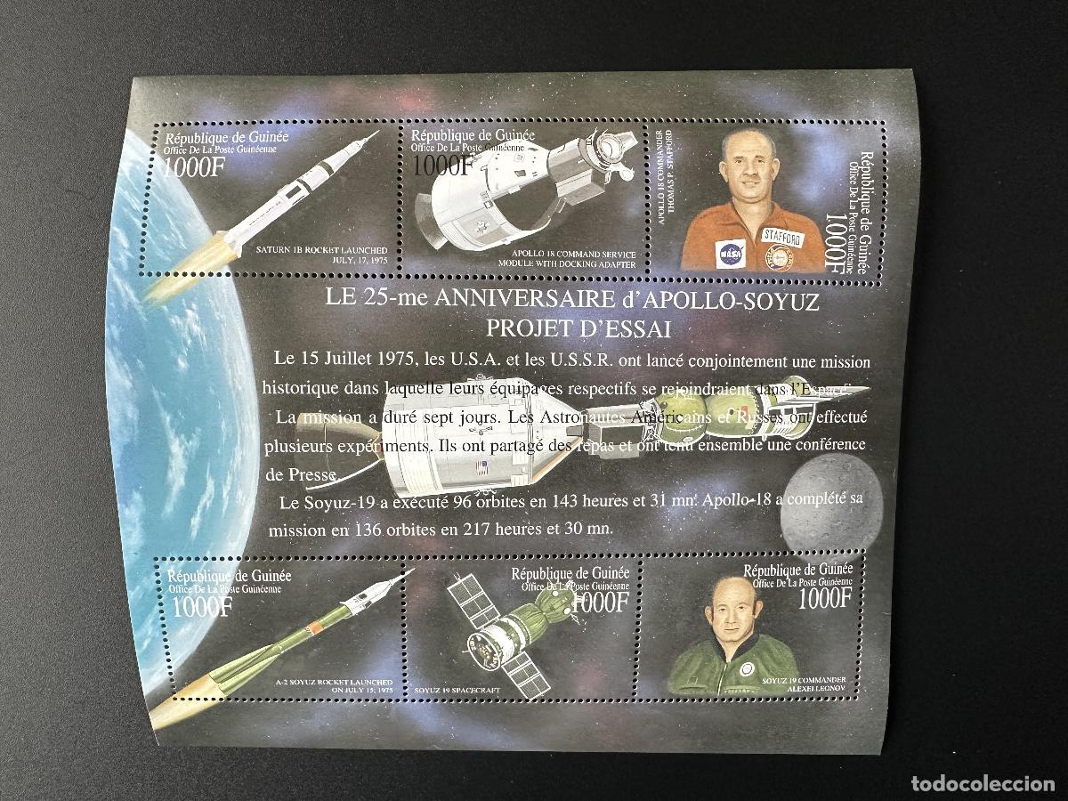 Sellos: Guinea 2000 Sc. 1866 Espacio Espacial Apolo Soyuz Estados Unidos URSS Stafford Leonov