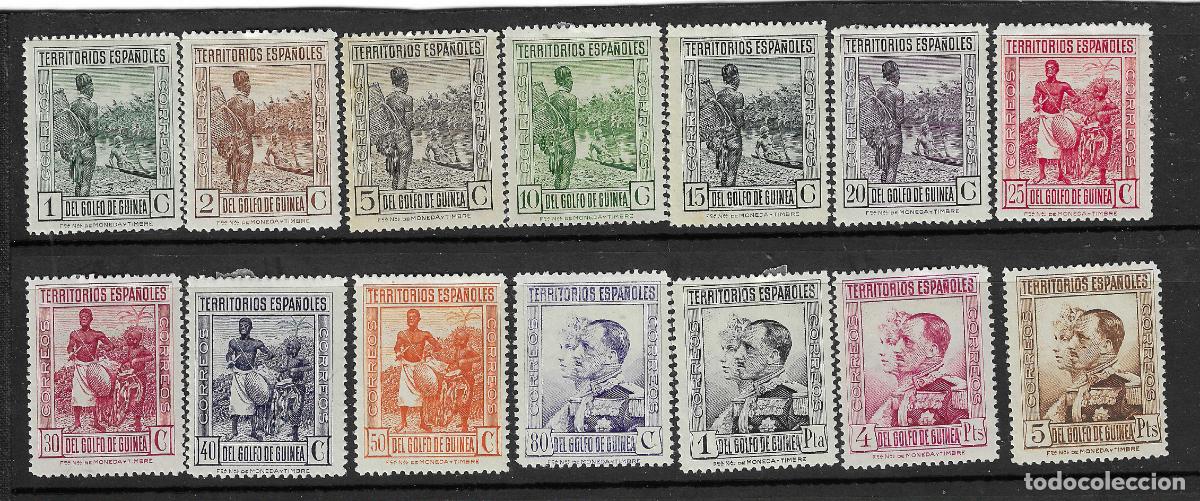 Sellos: GUINEA 1931 EDIFIL 202/215* SERIE COMPLETA