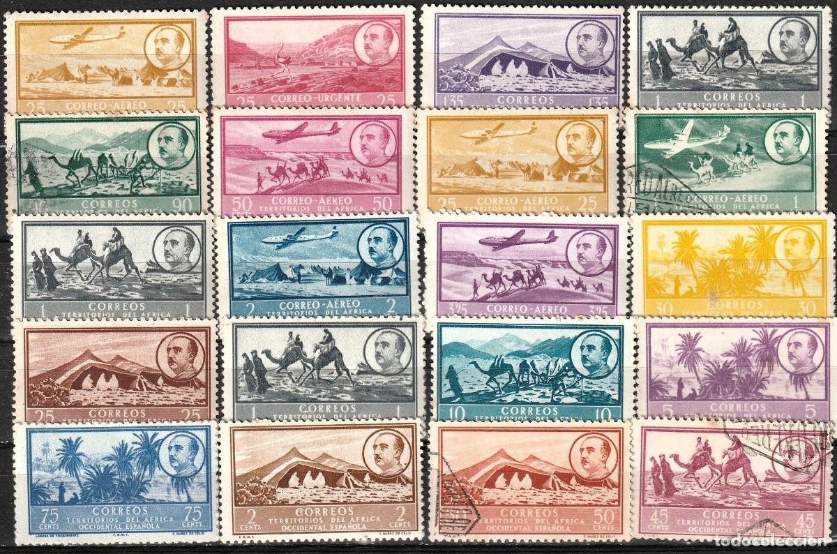 Sellos: Africa Occidental Espa&ntilde;ola Lote de 20 sellos nuevos y variados con charnela.1960-61