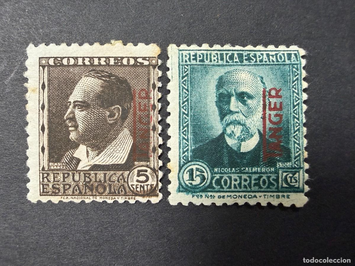 Stamps: T&Aacute;NGER, 1937. EDIFIL 87 Y 89. SELLOS ESPA&Ntilde;A 1931-32 SOBREIMPRESOS. NUEVOS. CON FIJASELLOS