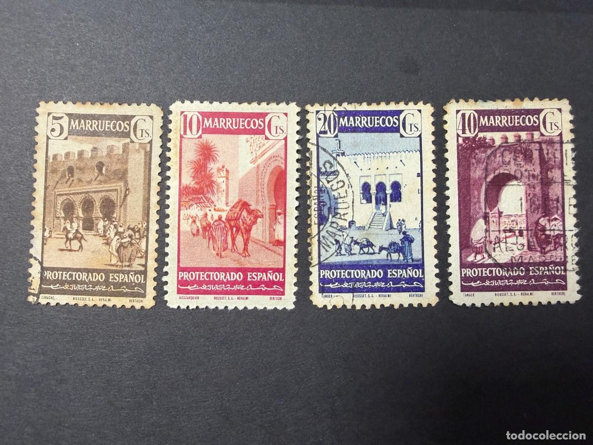 Sellos: MARRUECOS, 1941. EDIFIL 234, 236, 238 Y 240. VISTAS Y PAISAJES. USADOS