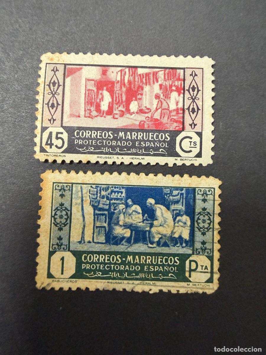 Sellos: MARRUECOS, 1946. EDIFIL 266/267. VISTAS Y PAISAJES. NUEVOS Y USADO. CON CHARNELA