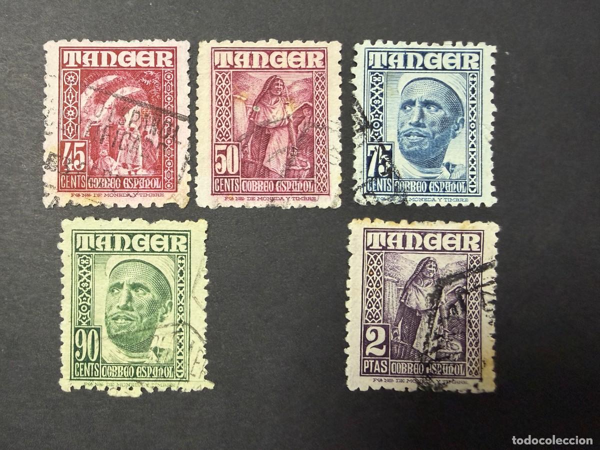 Sellos: T&Aacute;NGER, 1948. EDIFIL 158/161 Y 163. NATIVOS. USADOS