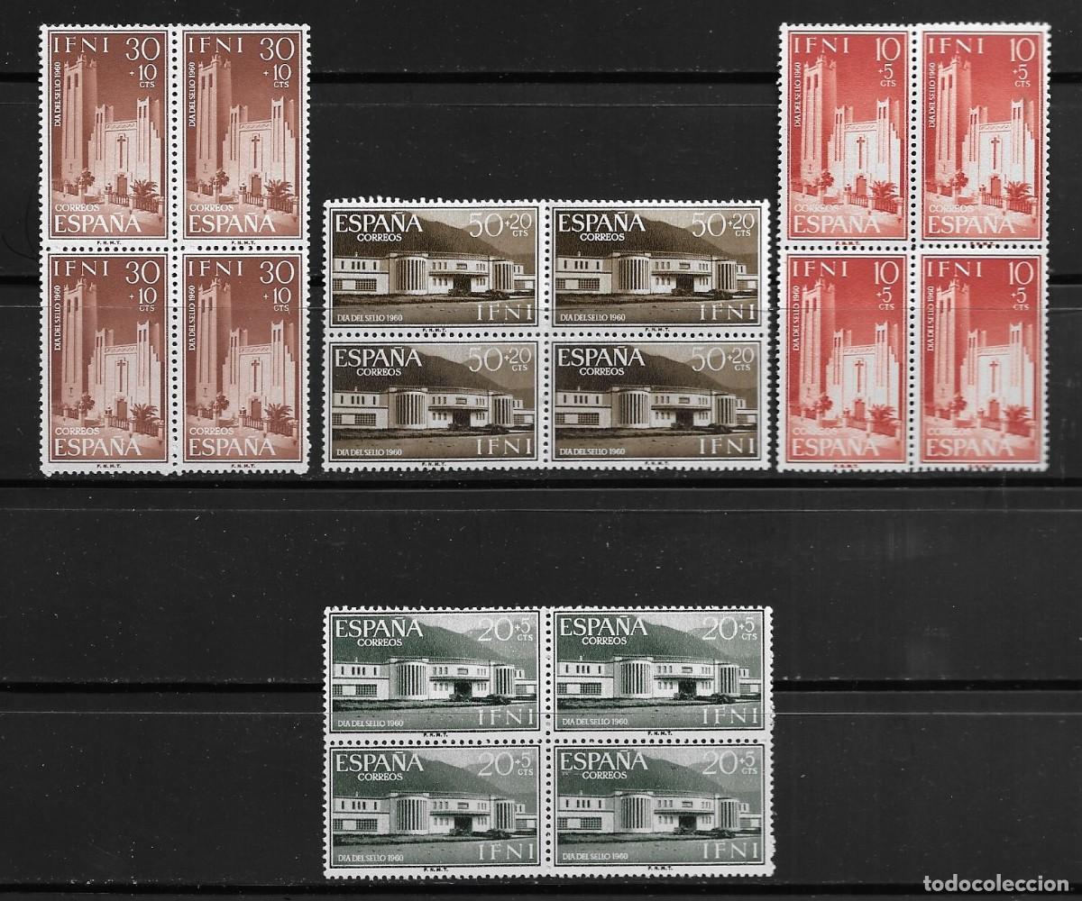 Sellos: IFNI 1960, EDIFIL 172/175 EN BLOQUE DE 4. - D&Iacute;A DEL SELLO. MNH.