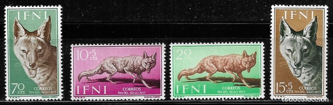 Stamps: IFNI 1957, EDIFIL 138/141 - D&Iacute;A DEL SELLO - ANIMALES. MNH.