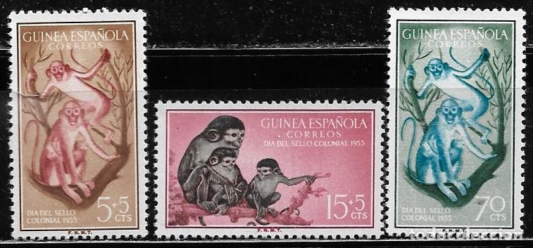 Francobolli: GUINEA 1955, SERIE EDIFIL 355/57 - D&Iacute;A DEL SELLO. MNH.