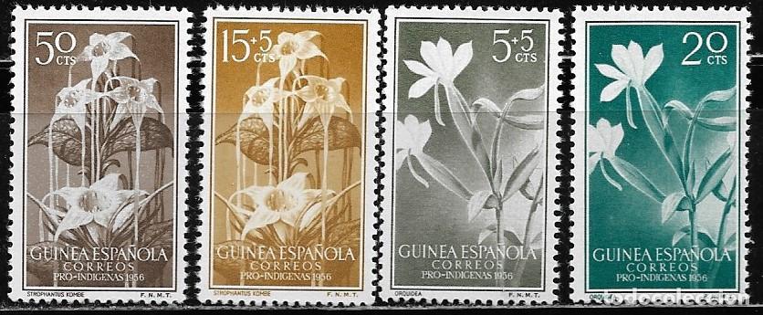 Francobolli: GUINEA 1956, SERIE EDIFIL 358/61 - PRO INDIGENAS - FLORES. MNH.