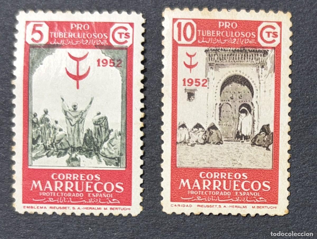 Sellos: MARRUECOS, 1952. EDIFIL 361/361. PRO TUBERCULOSOS. NUEVO. CON FIJASELLOS