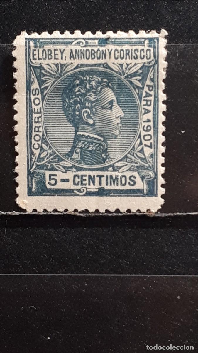 Sellos: ELOBEY ANNOBON . A&Ntilde;O 1907. *. EDIFIL 39