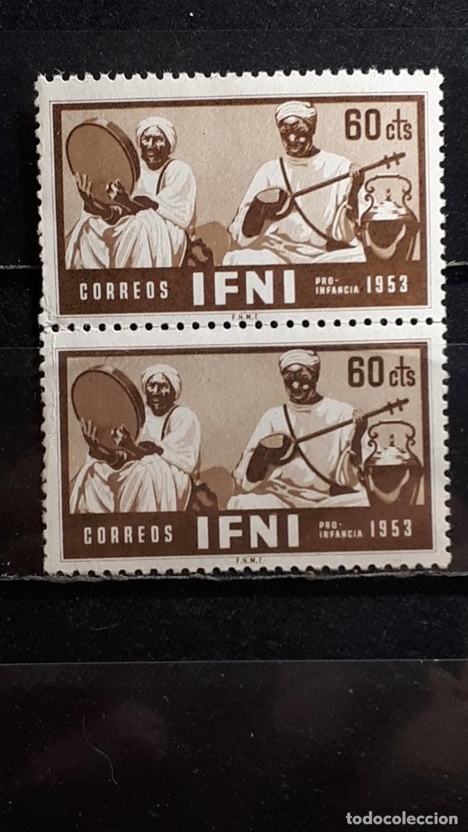 Sellos: IFNI. A&Ntilde;O 1953. **. EDIFIL 98. PAREJA