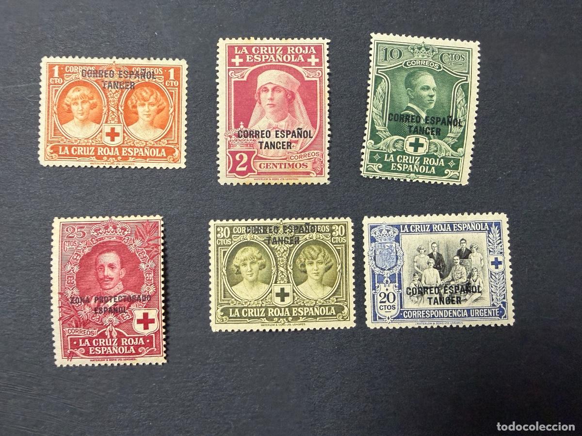Sellos: T&Aacute;NGER, 1926. EDIFIL 23, 24, 26, 29, 30 Y 36. CRUZ ROJA. NUEVOS. CON CHARNELA