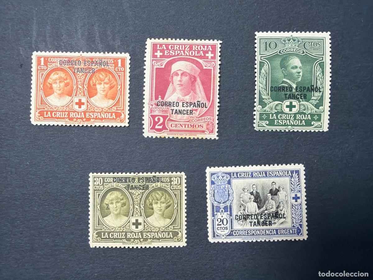 Sellos: T&Aacute;NGER, 1926. EDIFIL 23, 24, 26, 30 Y 36. CRUZ ROJA. NUEVOS. CON CHARNELA