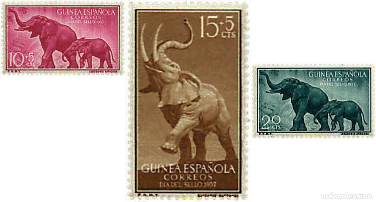 Sellos: 354246 MNH GUINEA ESPA&Ntilde;OLA 1957 ELEFANTES