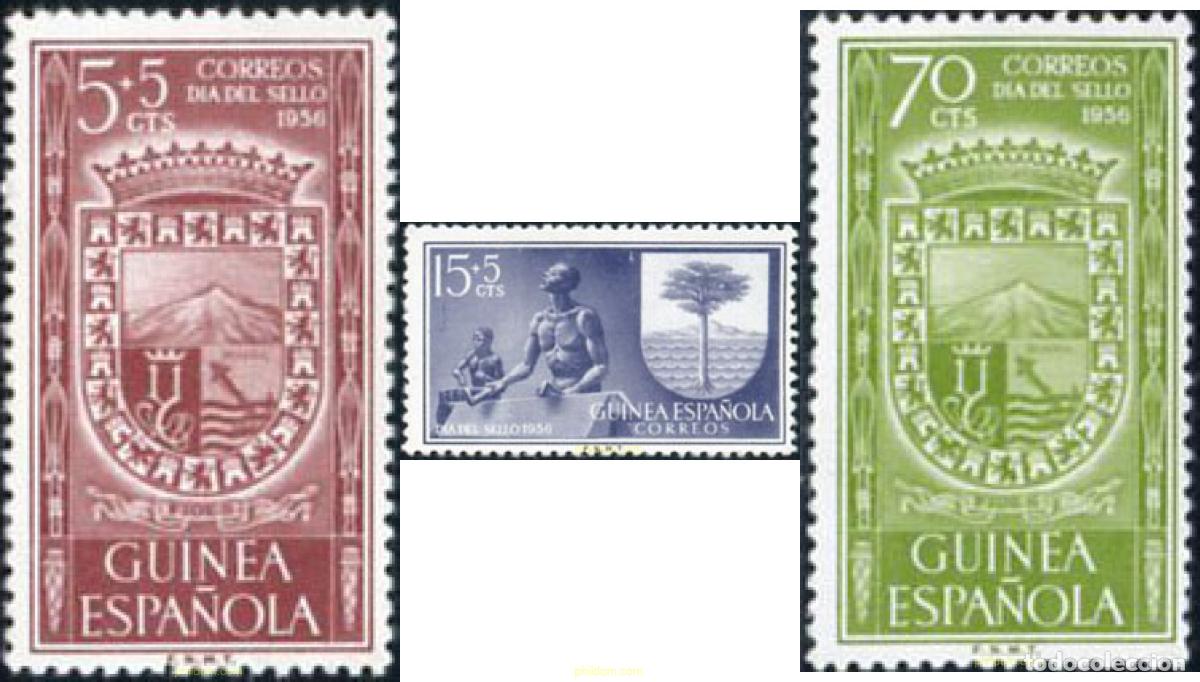 Sellos: 198503 MNH GUINEA ESPA&Ntilde;OLA 1956 DIA DEL SELLO