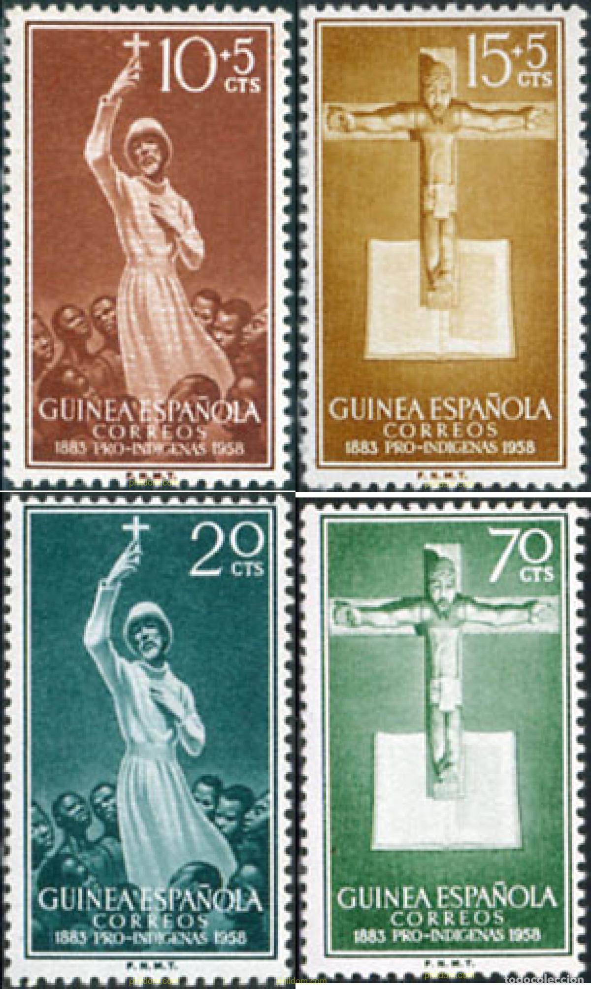 Sellos: 198505 MNH GUINEA ESPA&Ntilde;OLA 1958 PRO INDIGENAS