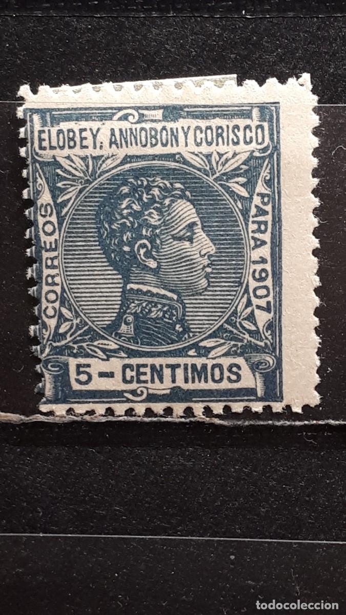 Sellos: ELOBEY ANNOBON . A&Ntilde;O 1907. *. EDIFIL 39