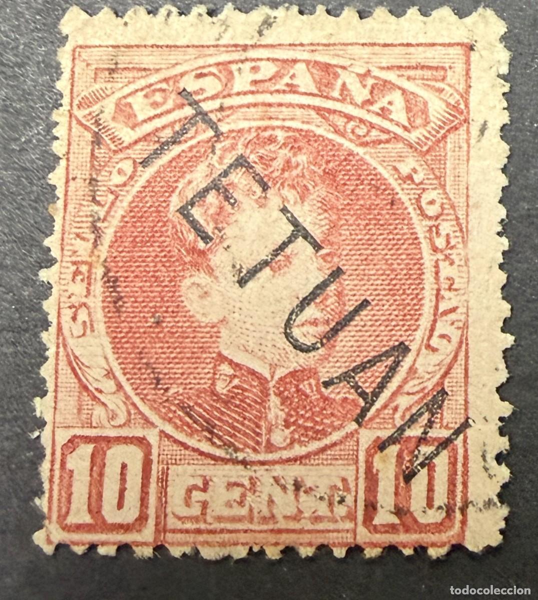 Sellos: MARRUECOS, 1908. EDIFIL 17. HABILITADO. USADO