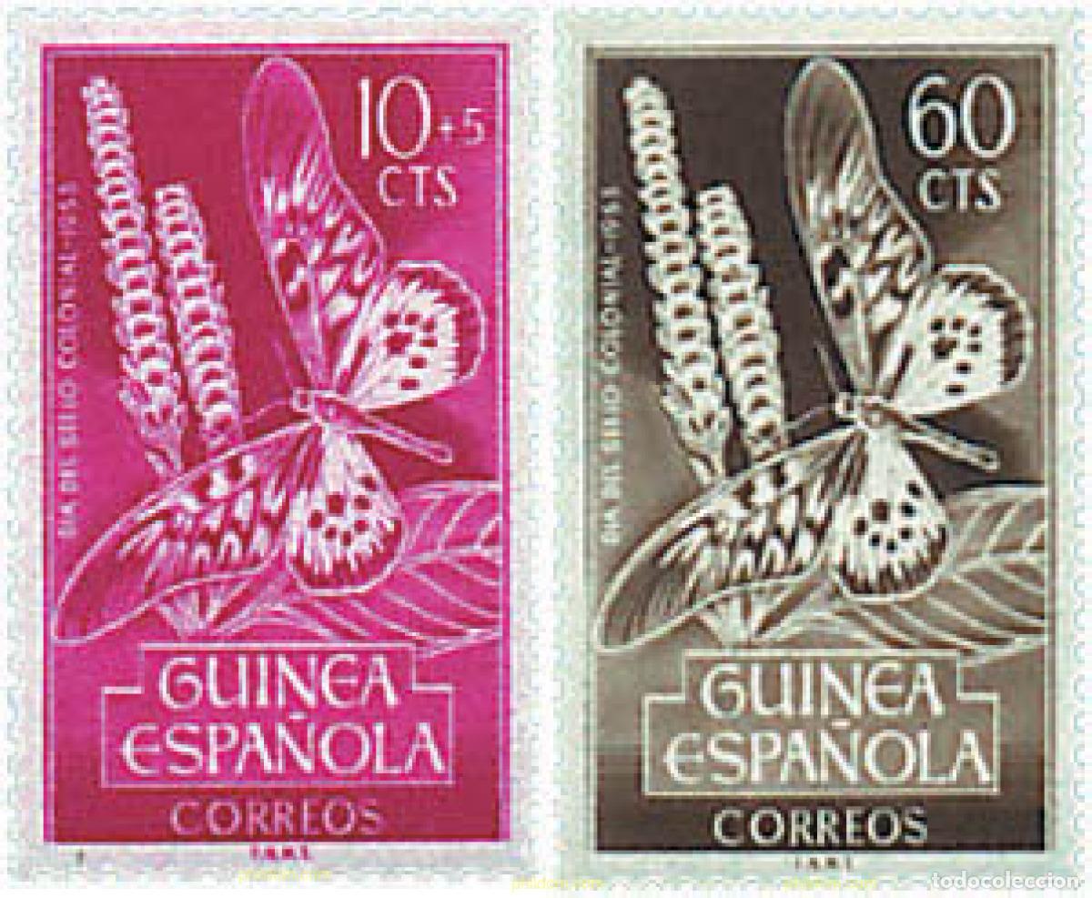 Sellos: 300377 HINGED GUINEA ESPA&Ntilde;OLA 1953 DIA DEL SELLO
