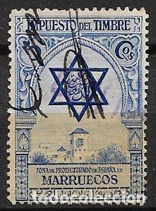 Sellos: MARRUECOS Impuesto del Timbre, 5 cts, azul (o)
