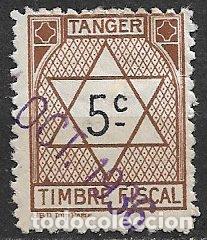 Sellos: T&Aacute;NGER Timbre Fiscal, 5 cts, casta&ntilde;o (o)