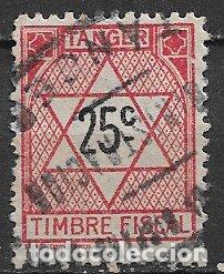 Sellos: T&Aacute;NGER Timbre Fiscal, 25 cts, rojo (o)