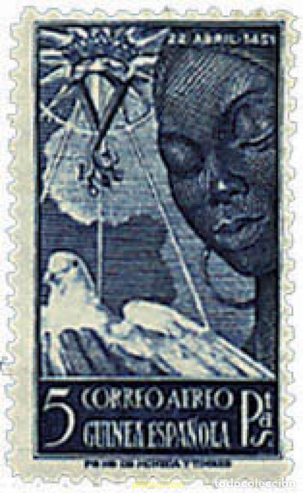 Sellos: 213588 HINGED GUINEA ESPA&Ntilde;OLA 1951 500 ANIVERSARIO DEL NACIMIENTO DE ISABEL LA CATOLICA