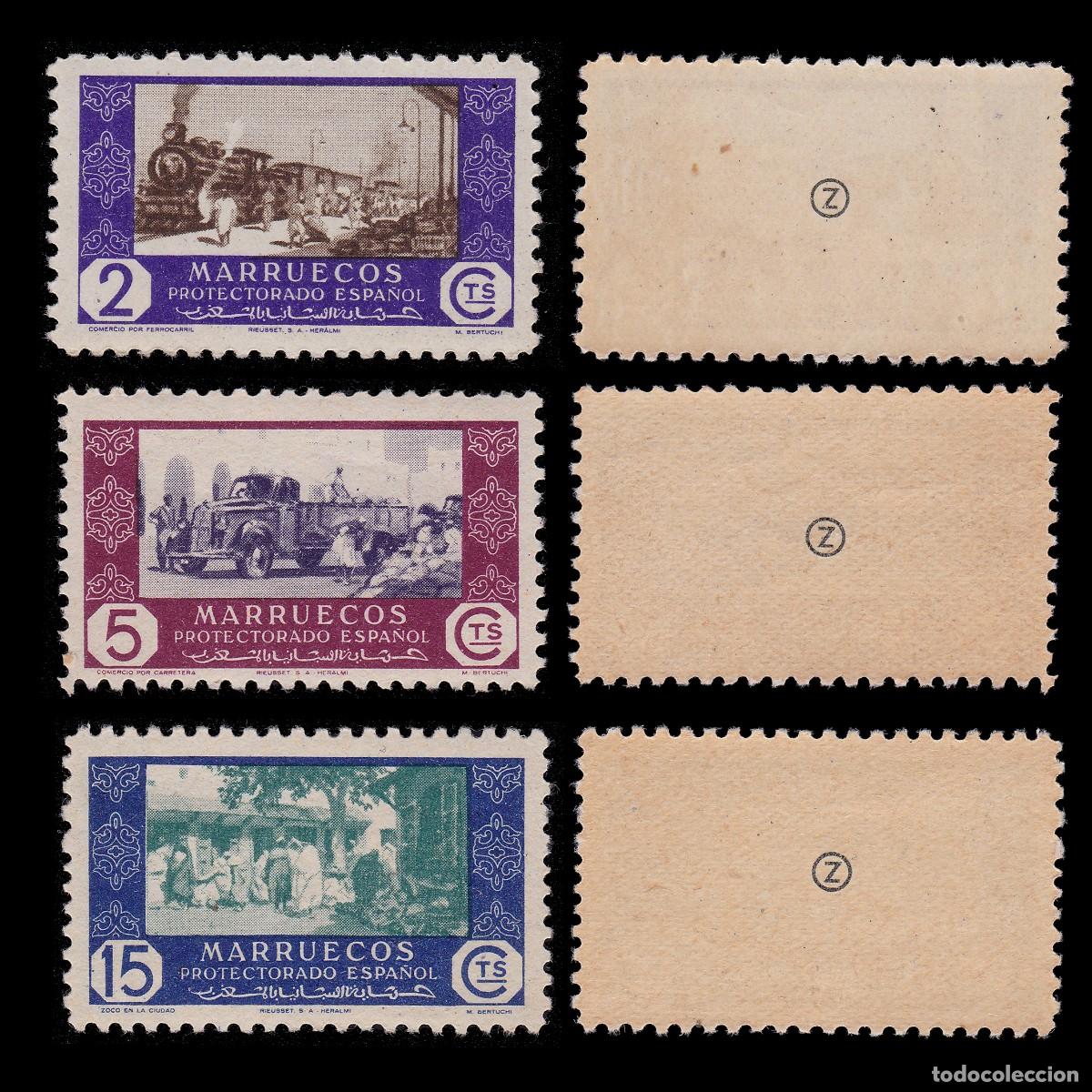 Sellos: MARRUECOS ESPA&Ntilde;OL.1948 Comercio. Nuevo**. EDIFIL 280-282 + OBSEQUIO.