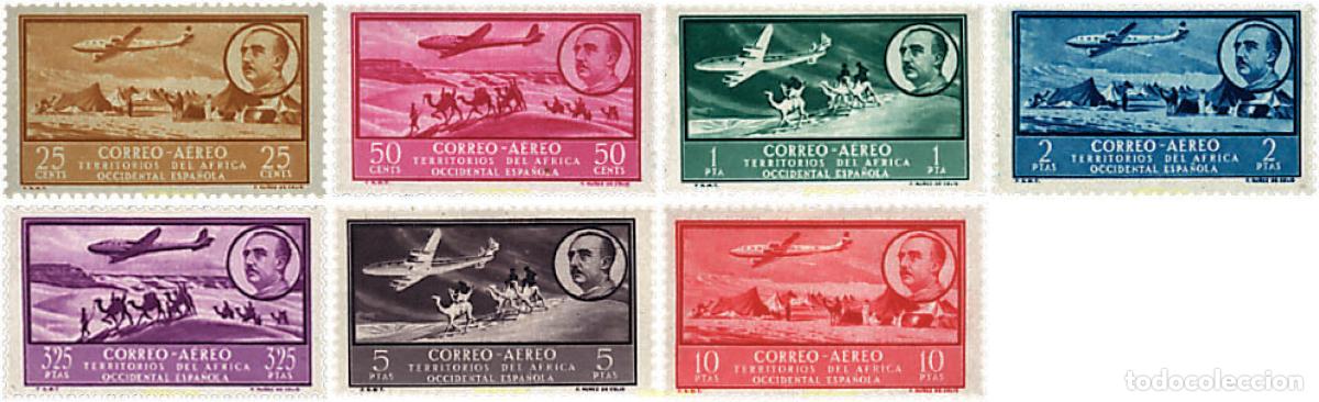 Sellos: 199546 HINGED AFRICA OCCIDENTAL ESPA&Ntilde;OLA 1951 VISTAS Y EFIGIE DEL GENERAL FRANCO