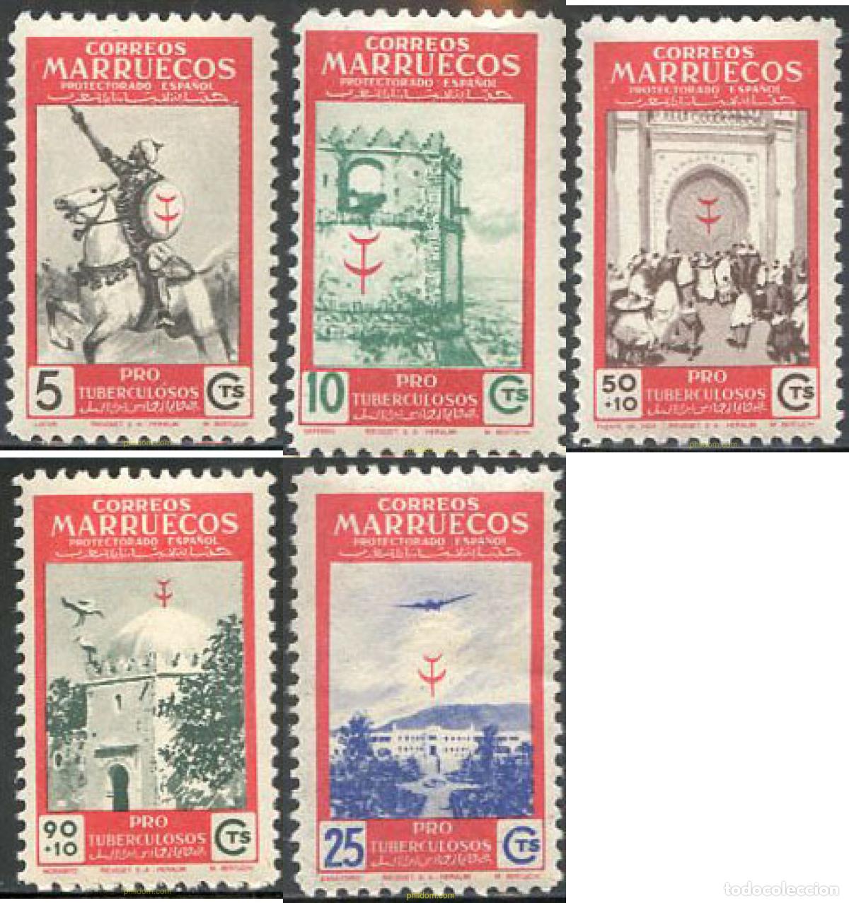 Sellos: 54110 MNH MARRUECOS ESPA&Ntilde;OL 1950 PRO TUBERCULOSOS