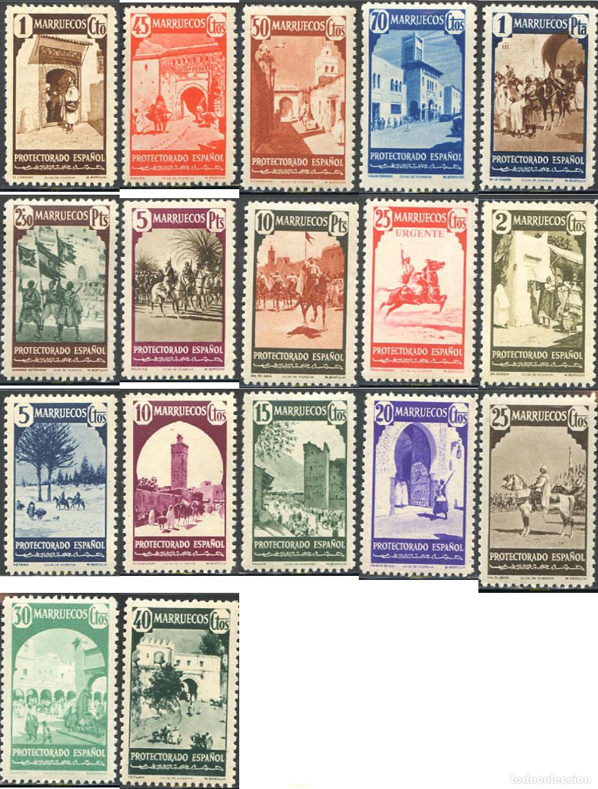 Sellos: 54030 HINGED MARRUECOS ESPA&Ntilde;OL 1940 SERIE BASICA