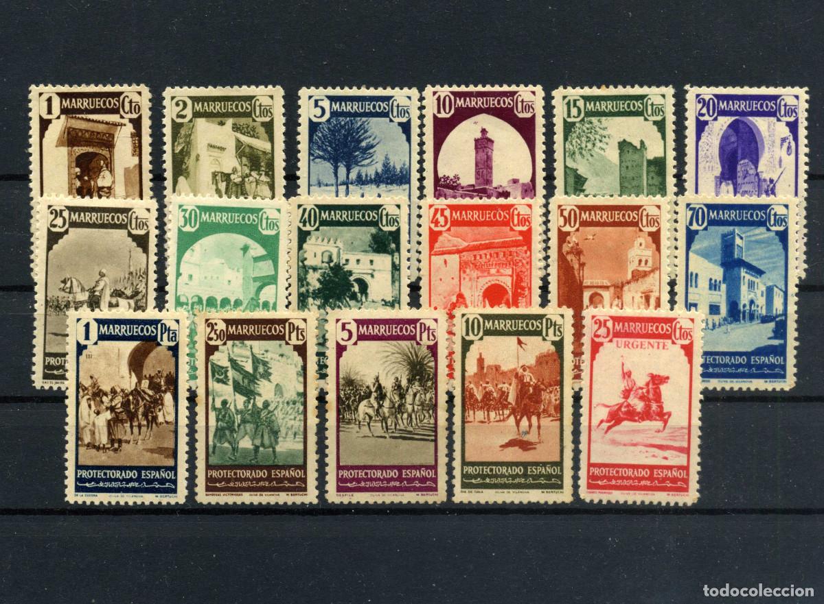 Sellos: XS- MARRUECOS 1940 Serie Completa Lote x17 Ed. 200-216