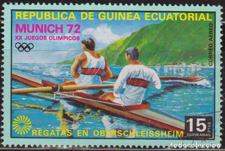 Sellos: Guinea Ecuatorial 1972 Michel 103 Sello * Deportes Sport Juegos Olimpicos Munich Kiel Remo Oberschle